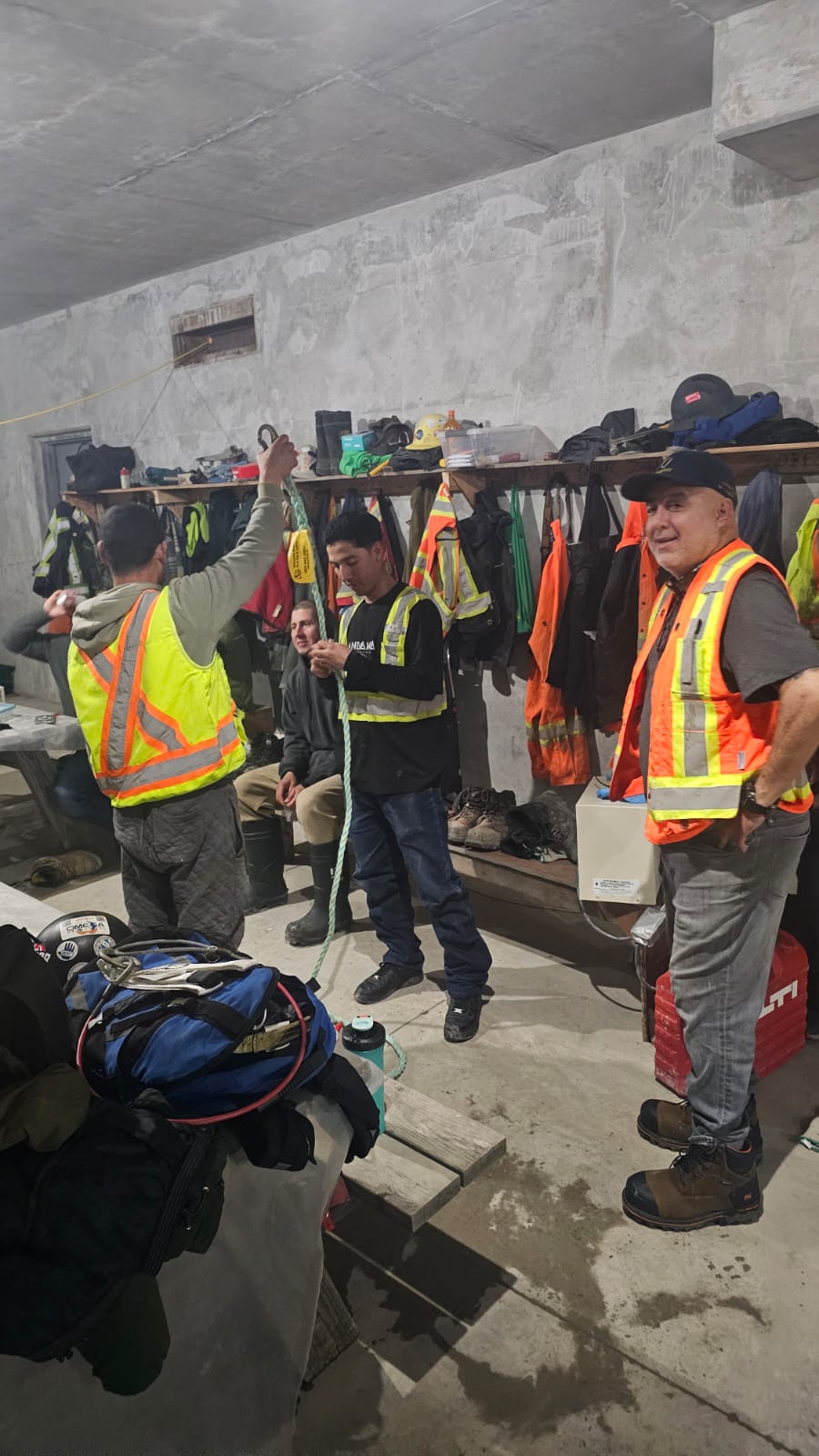 Construction workers in PPE during safety course