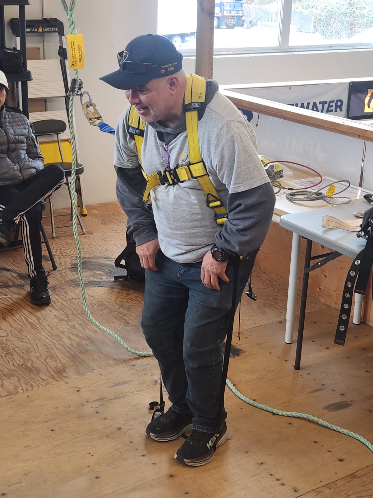 Construction workers receiving safety orientation