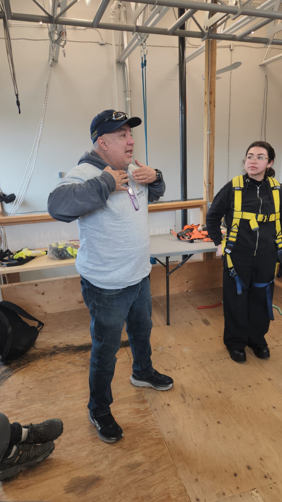 Skid steer safety training with operator